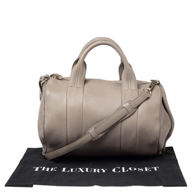 Pre Owned Alexander Wang Grey Pebbled Leather Rocco Duffel Bag
