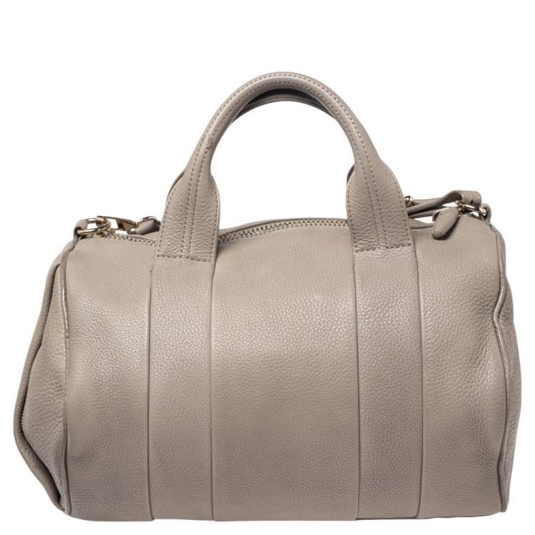 Pre Owned Alexander Wang Grey Pebbled Leather Rocco Duffel Bag