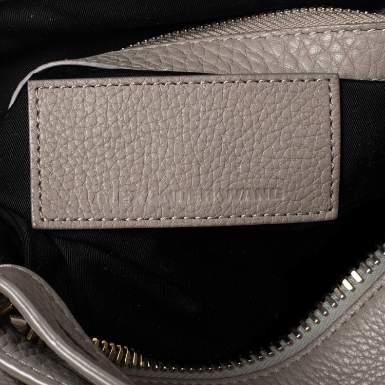 Pre Owned Alexander Wang Grey Pebbled Leather Rocco Duffel Bag
