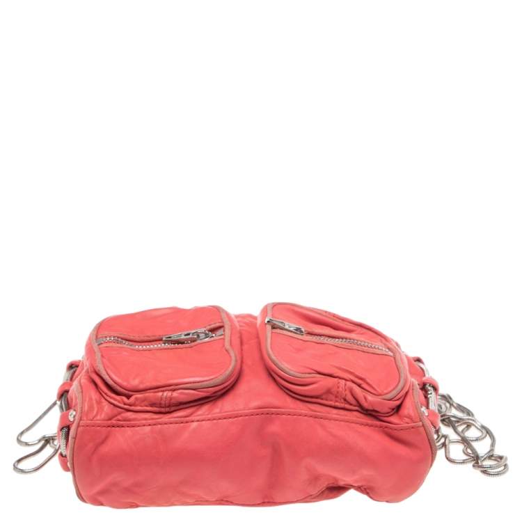 Pre Owned Alexander Wang Coral Pink Leather Brenda Shoulder Bag