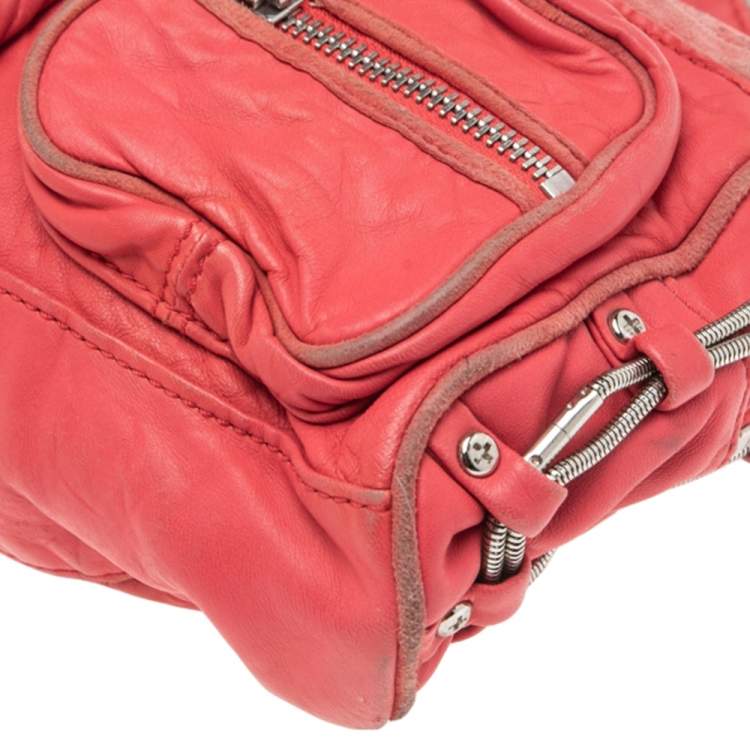 Pre Owned Alexander Wang Coral Pink Leather Brenda Shoulder Bag