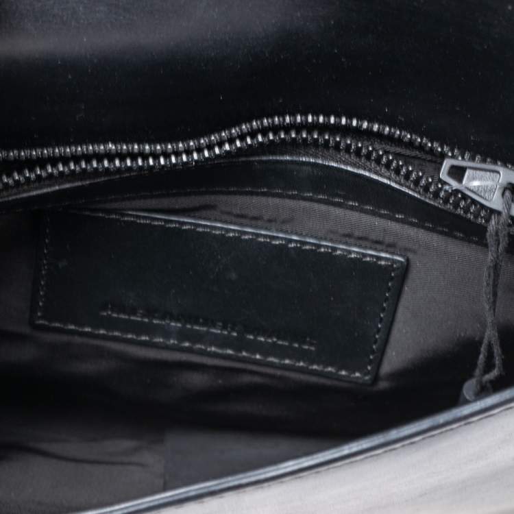 Pre Owned Alexander Wang Green/Black Snakeskin and Leather Flap Shoulder Bag