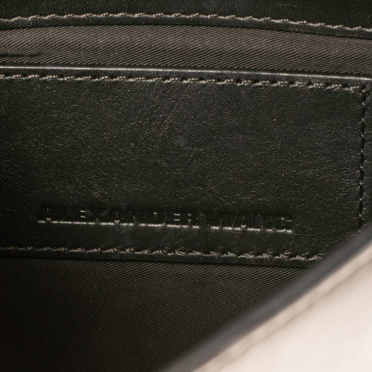Pre Owned Alexander Wang Green/Black Snakeskin and Leather Flap Shoulder Bag