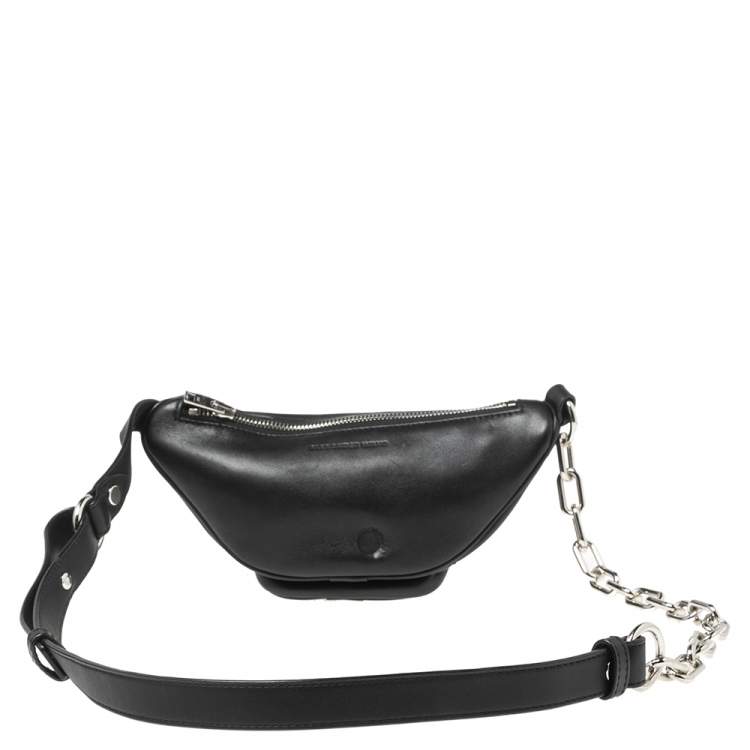 Pre Owned Alexander Wang Black Leather Mini Attica Belt Bag