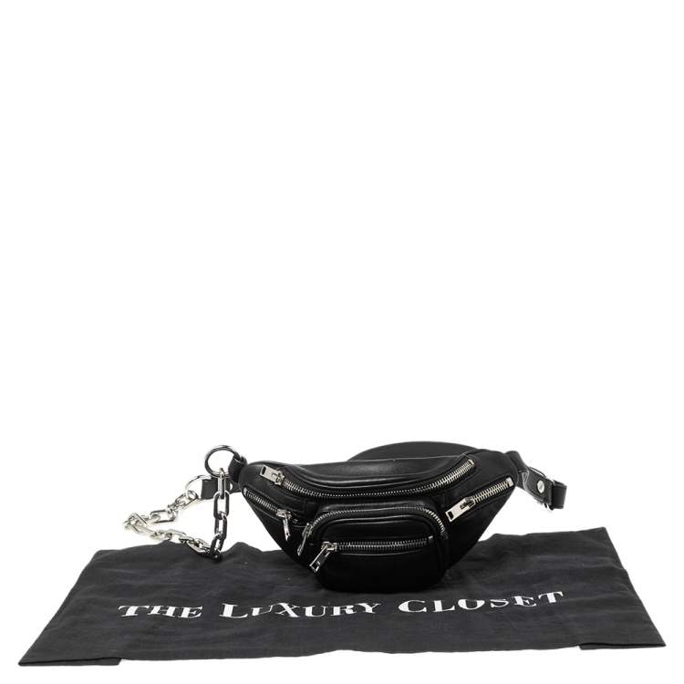 Pre Owned Alexander Wang Black Leather Mini Attica Belt Bag