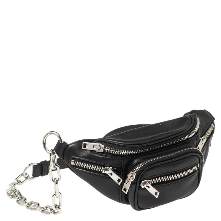 Pre Owned Alexander Wang Black Leather Mini Attica Belt Bag