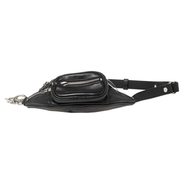 Pre Owned Alexander Wang Black Leather Mini Attica Belt Bag