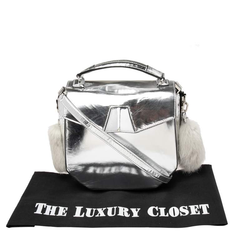 Pre Owned Alexander Wang Silver Laminated Leather Devere Top Handle Bag