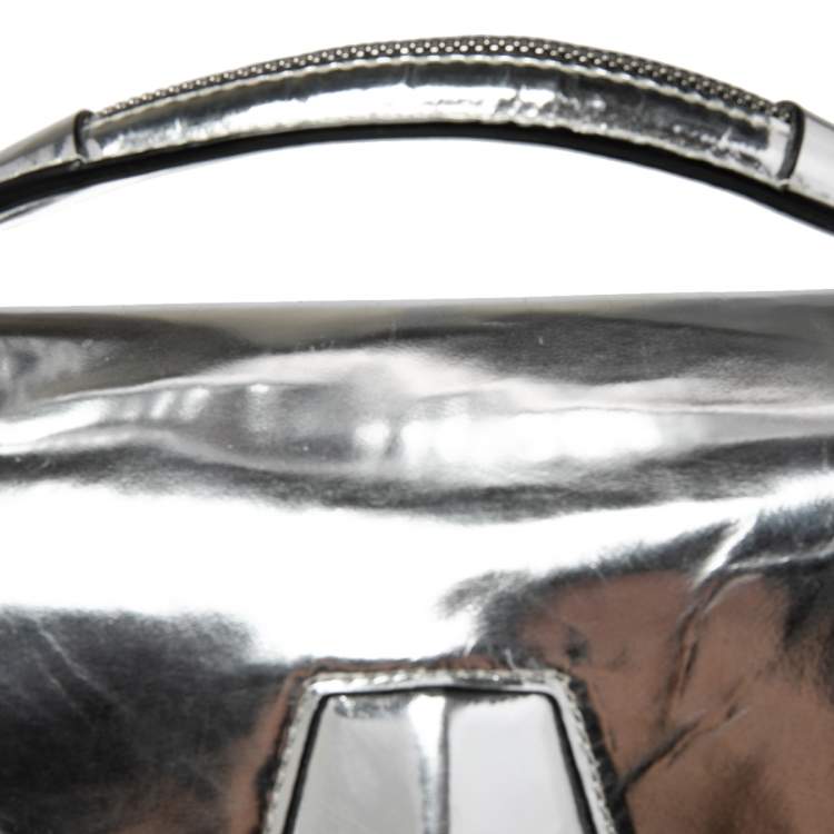 Pre Owned Alexander Wang Silver Laminated Leather Devere Top Handle Bag