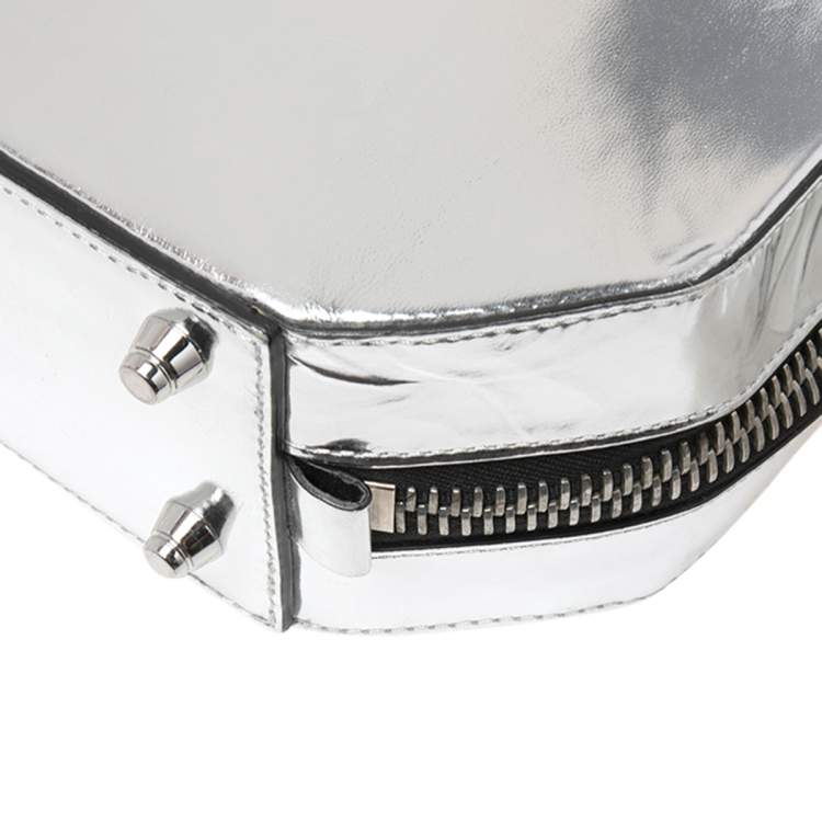 Pre Owned Alexander Wang Silver Laminated Leather Devere Top Handle Bag