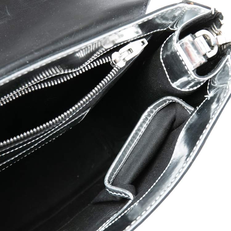 Pre Owned Alexander Wang Silver Laminated Leather Devere Top Handle Bag
