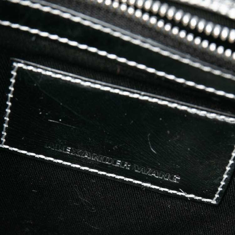 Pre Owned Alexander Wang Silver Laminated Leather Devere Top Handle Bag