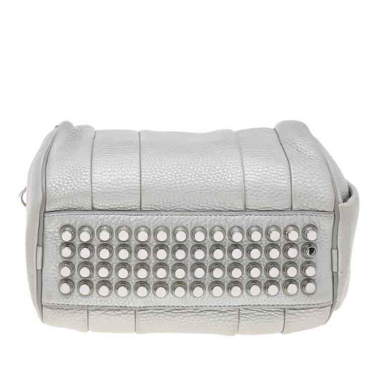 Pre Owned Alexander Wang Metallic Silver Leather Small Rockie Satchel