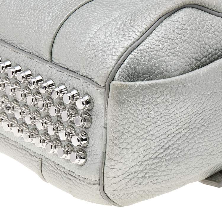 Pre Owned Alexander Wang Metallic Silver Leather Small Rockie Satchel