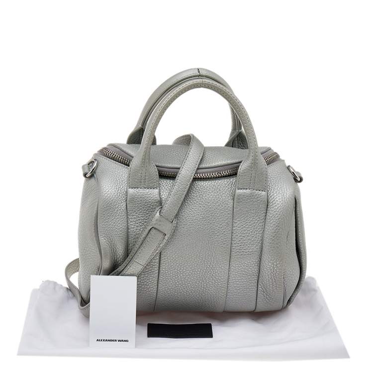 Pre Owned Alexander Wang Metallic Silver Leather Small Rockie Satchel