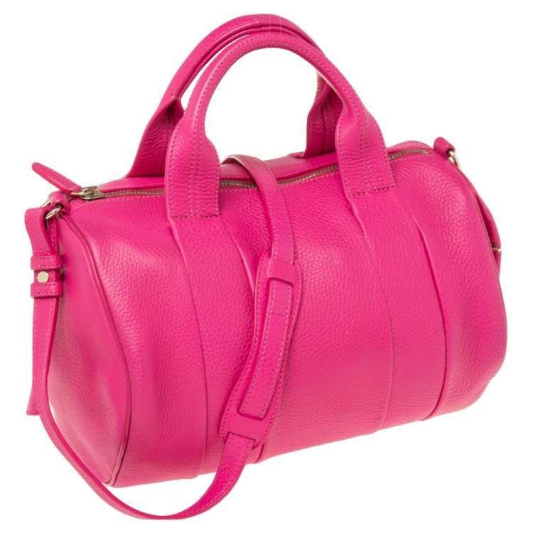 Pre Owned Alexander Wang Pink Leather Rockie Boston Bag