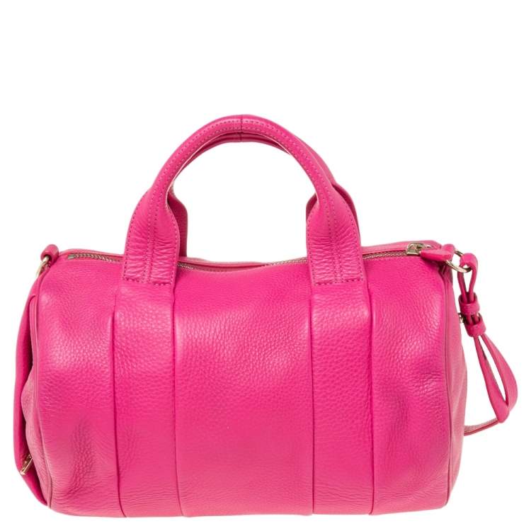 Pre Owned Alexander Wang Pink Leather Rockie Boston Bag