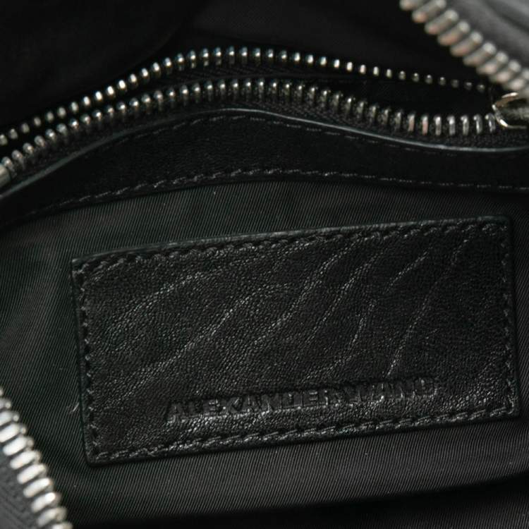 Pre Owned Alexander Wang Black Pebbled Leather Mini Rockie Satchel