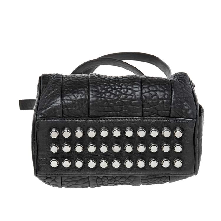 Pre Owned Alexander Wang Black Pebbled Leather Mini Rockie Satchel