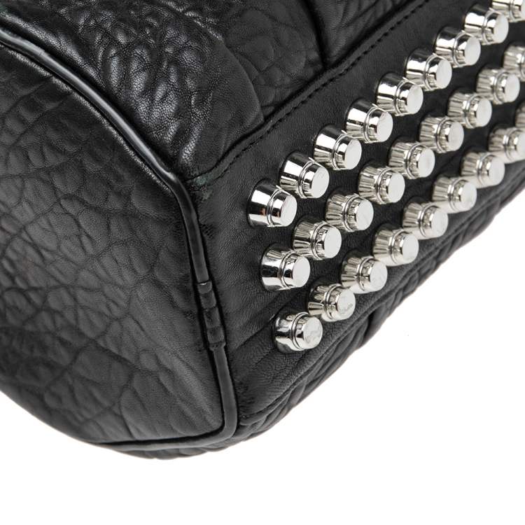 Pre Owned Alexander Wang Black Pebbled Leather Mini Rockie Satchel