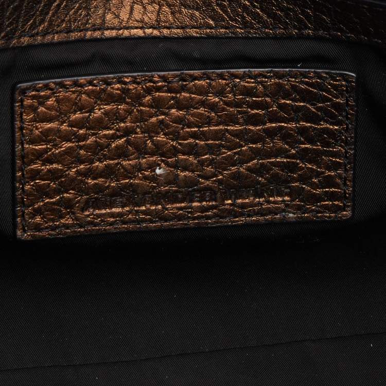 Pre Owned Alexander Wang Metallic Bronze Pebbled Leather Rocco Duffel Bag