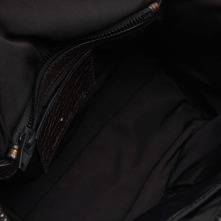 Pre Owned Alexander Wang Metallic Bronze Pebbled Leather Rocco Duffel Bag