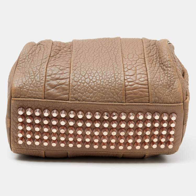 Pre Owned Alexander Wang Dark Beige Leather Rocco Satchel