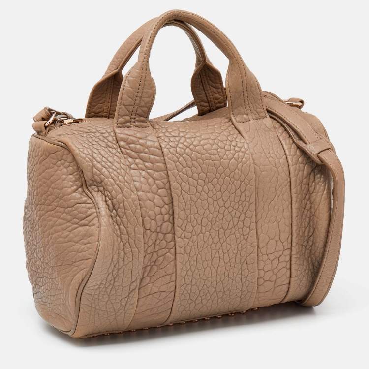 Pre Owned Alexander Wang Dark Beige Leather Rocco Satchel
