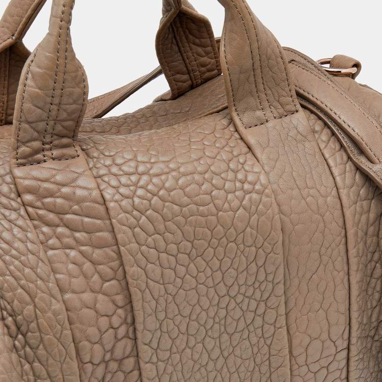 Pre Owned Alexander Wang Dark Beige Leather Rocco Satchel