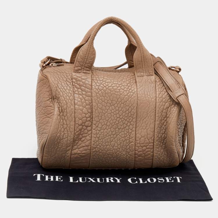 Pre Owned Alexander Wang Dark Beige Leather Rocco Satchel