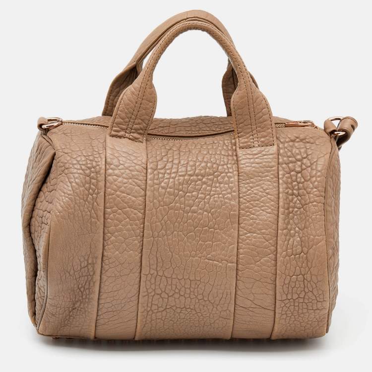 Pre Owned Alexander Wang Dark Beige Leather Rocco Satchel
