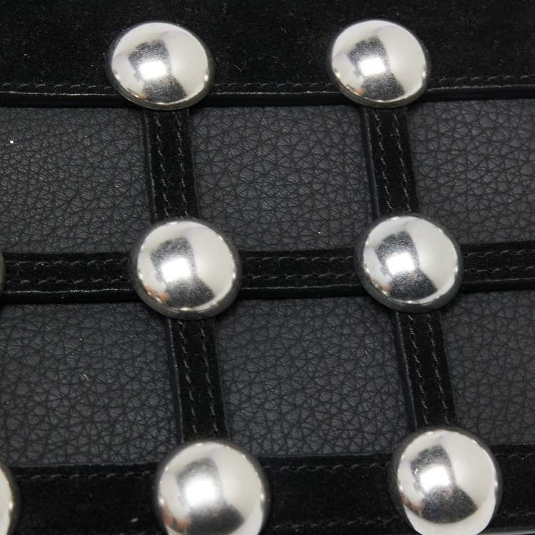 Pre Owned Alexander Wang Black Leather and Suede Studded Cage Crossbody Bag