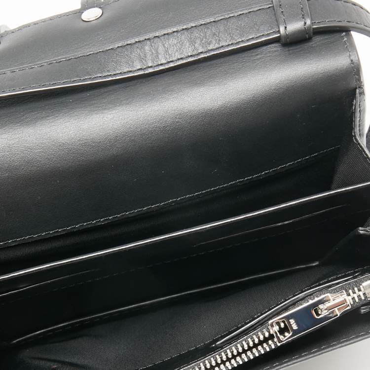 Pre Owned Alexander Wang Black Leather and Suede Studded Cage Crossbody Bag