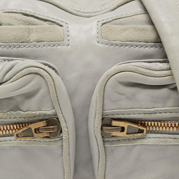 Pre Owned Alexander Wang Grey Leather and Suede Brenda Shoulder Bag