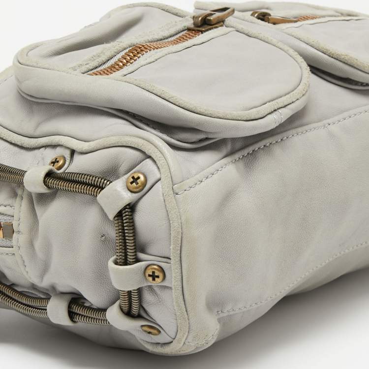 Pre Owned Alexander Wang Grey Leather and Suede Brenda Shoulder Bag