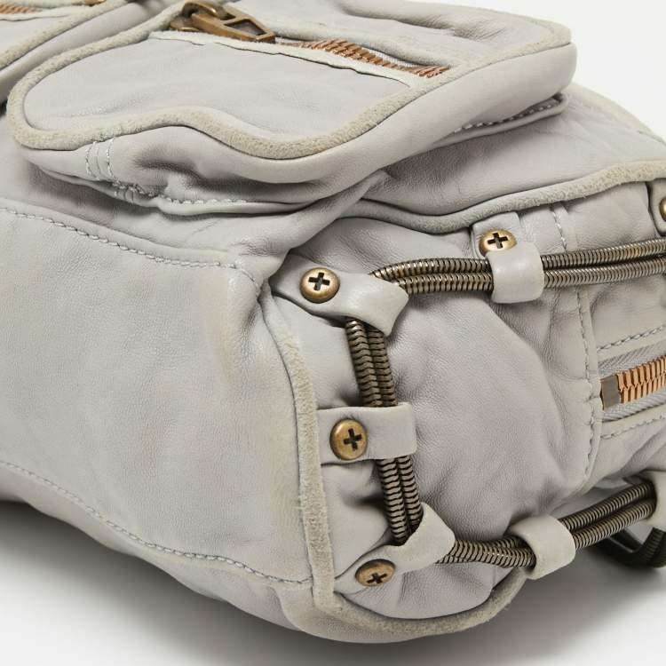 Pre Owned Alexander Wang Grey Leather and Suede Brenda Shoulder Bag