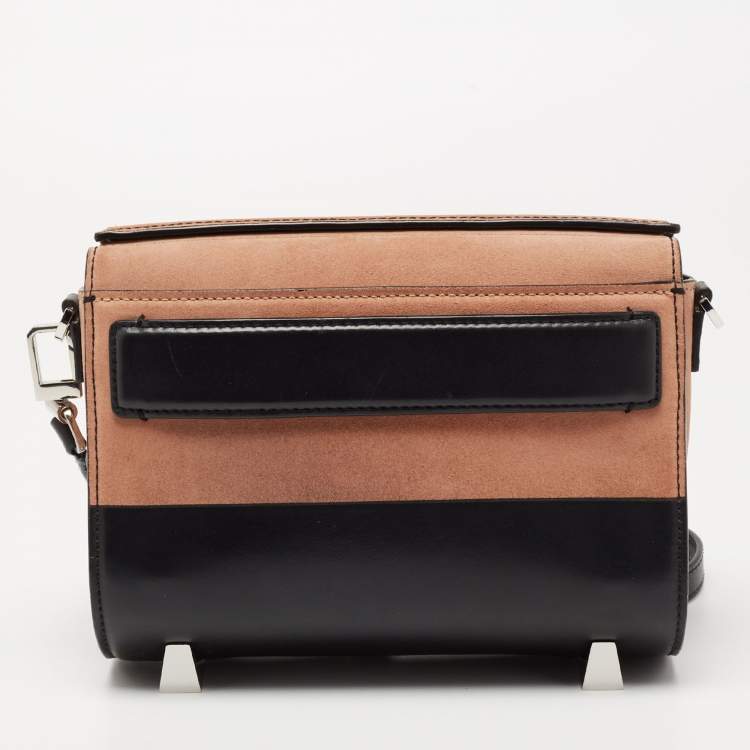 Pre Owned Alexander Wang Black/Peach Leather and Suede Chastity Crossbody Bag