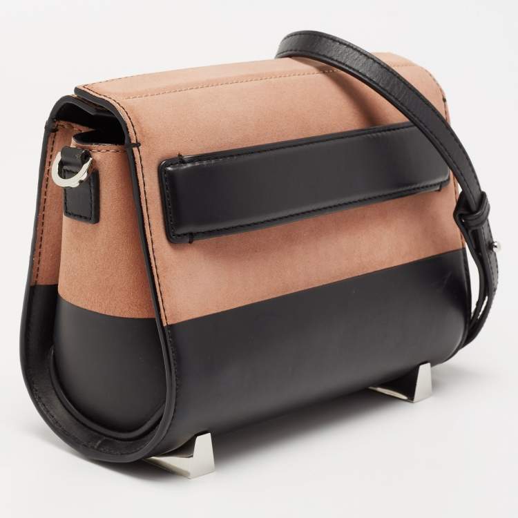 Pre Owned Alexander Wang Black/Peach Leather and Suede Chastity Crossbody Bag