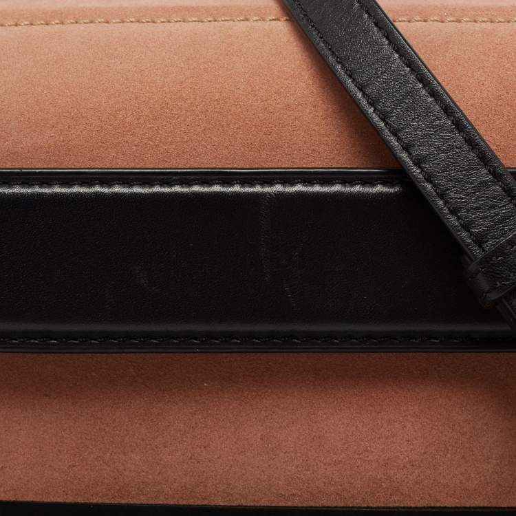 Pre Owned Alexander Wang Black/Peach Leather and Suede Chastity Crossbody Bag