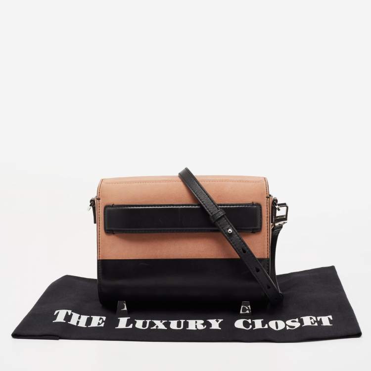 Pre Owned Alexander Wang Black/Peach Leather and Suede Chastity Crossbody Bag