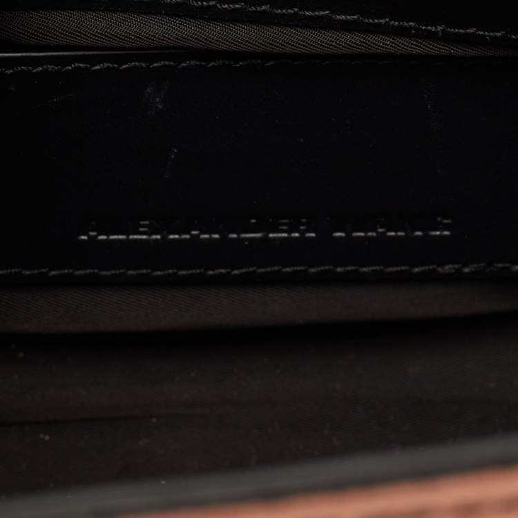Pre Owned Alexander Wang Black/Peach Leather and Suede Chastity Crossbody Bag