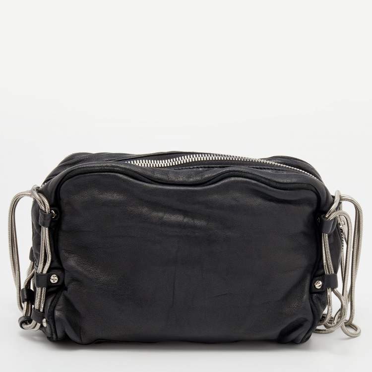 Pre Owned Alexander Wang Black Suede And Leather Chain Shoulder Bag