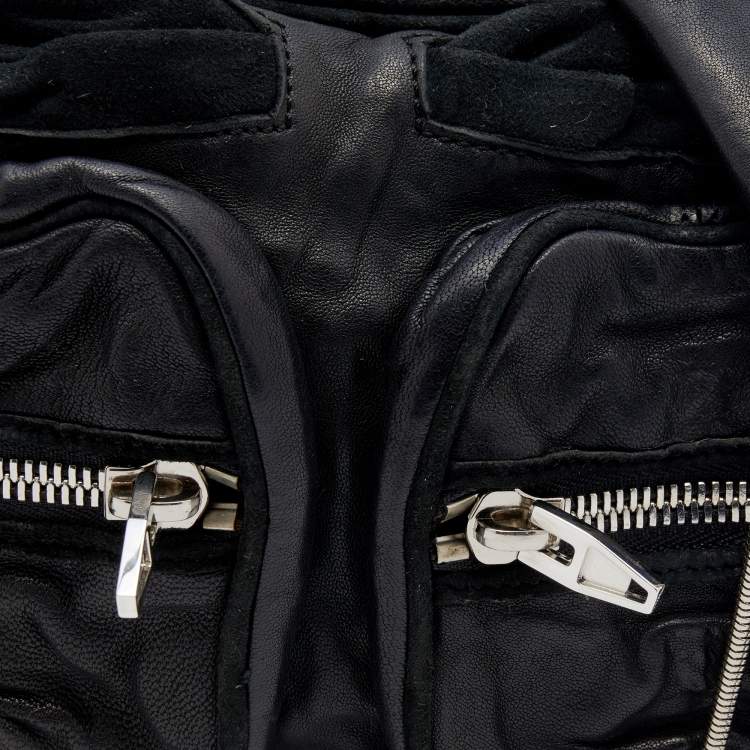 Pre Owned Alexander Wang Black Suede And Leather Chain Shoulder Bag