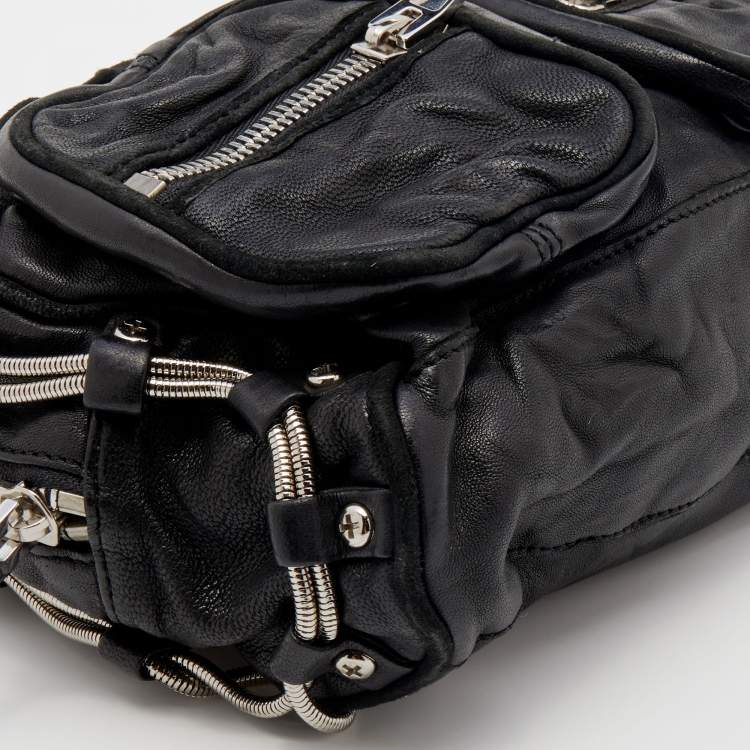 Pre Owned Alexander Wang Black Suede And Leather Chain Shoulder Bag