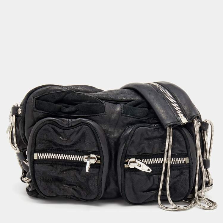 Pre Owned Alexander Wang Black Suede And Leather Chain Shoulder Bag