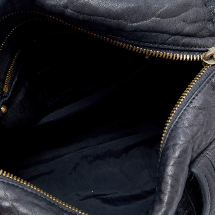 Pre Owned Alexander Wang Black Leather Studded Boston Bag