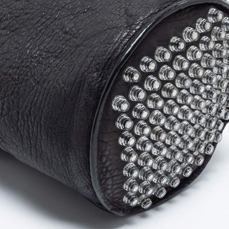 Pre Owned Alexander Wang Black Textured Leather Diego Bucket Bag