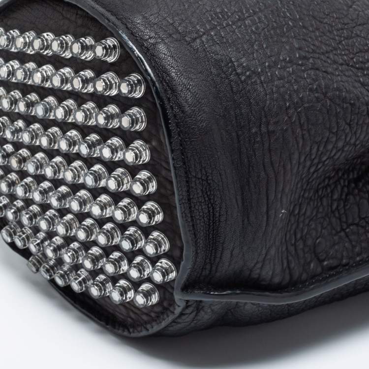 Pre Owned Alexander Wang Black Textured Leather Diego Bucket Bag
