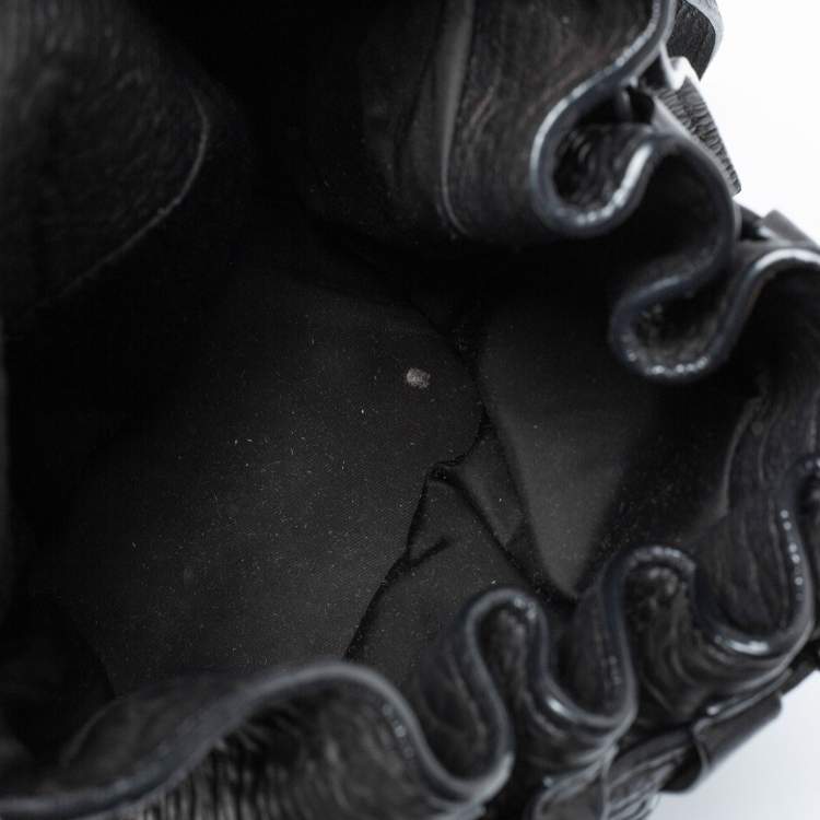 Pre Owned Alexander Wang Black Textured Leather Diego Bucket Bag