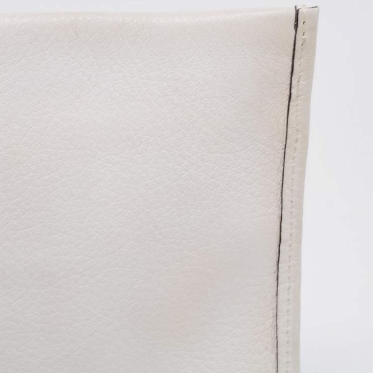 Pre Owned Alexander Wang White/Black Leather Slim Wristlet Clutch